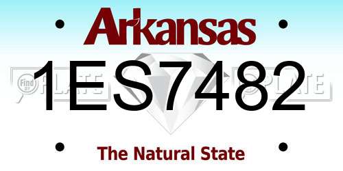 1ES7482 Arkansas License Plate