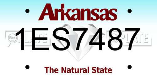 1ES7487 Arkansas License Plate