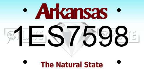 1ES7598 Arkansas License Plate