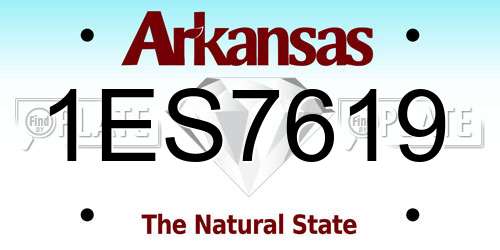 1ES7619 Arkansas License Plate