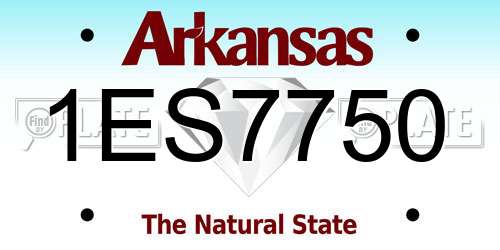 1ES7750 Arkansas License Plate