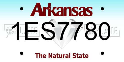 1ES7780 Arkansas License Plate