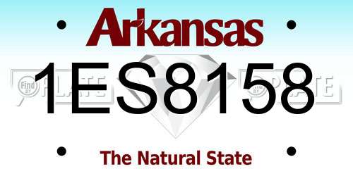 1ES8158 Arkansas License Plate