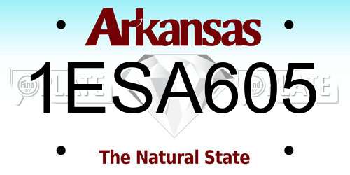 1ESA605 Arkansas License Plate
