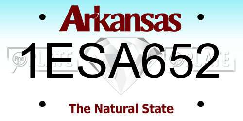 1ESA652 Arkansas License Plate