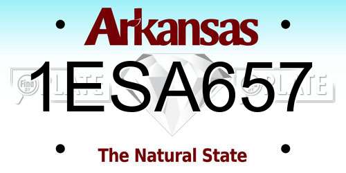 1ESA657 Arkansas License Plate