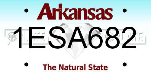 1ESA682 Arkansas License Plate