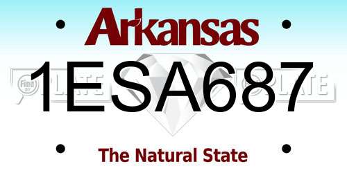 1ESA687 Arkansas License Plate
