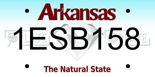 1ESB158 Arkansas License Plate