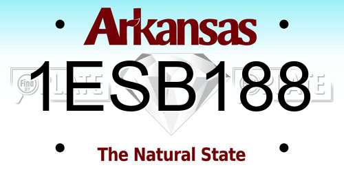 1ESB188 Arkansas License Plate
