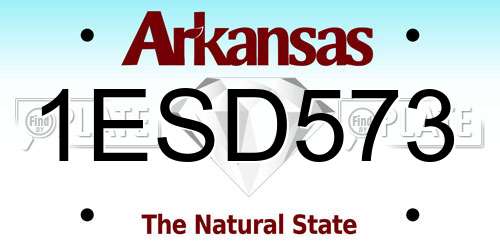 1ESD573 Arkansas License Plate