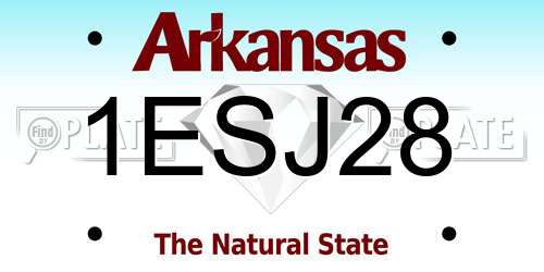 1ESJ28 Arkansas License Plate