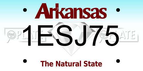 1ESJ75 Arkansas License Plate