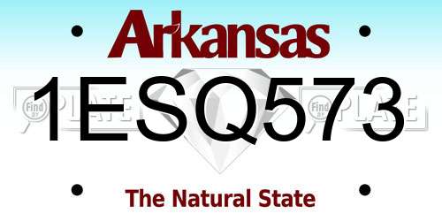 1ESQ573 Arkansas License Plate