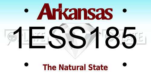 1ESS185 Arkansas License Plate