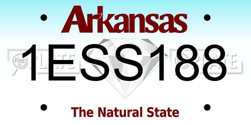 1ESS188 Arkansas License Plate