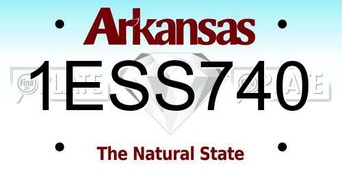 1ESS740 Arkansas License Plate