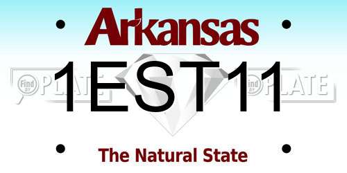 1EST11 Arkansas License Plate