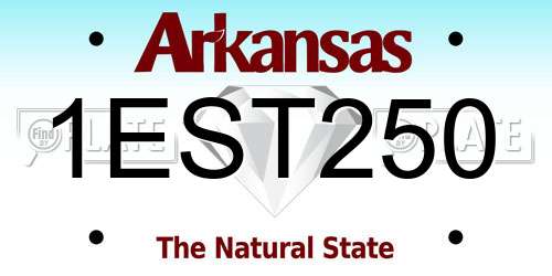 1EST250 Arkansas License Plate