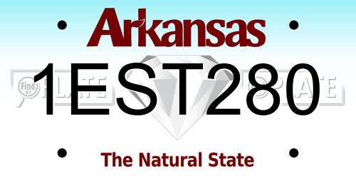 1EST280 Arkansas License Plate