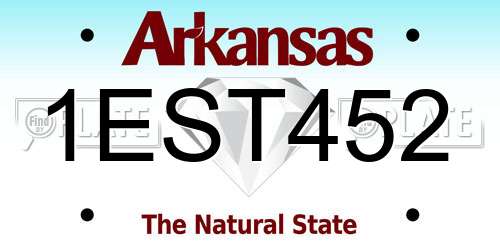1EST452 Arkansas License Plate