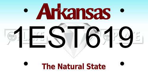 1EST619 Arkansas License Plate