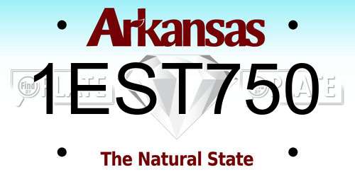 1EST750 Arkansas License Plate