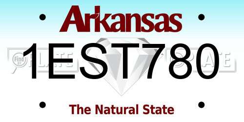 1EST780 Arkansas License Plate