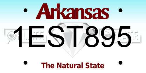 1EST895 Arkansas License Plate