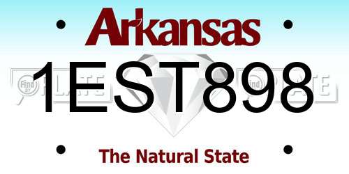 1EST898 Arkansas License Plate
