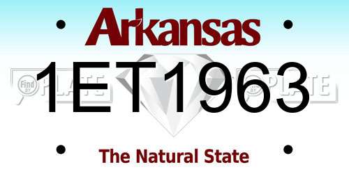 1ET1963 Arkansas License Plate