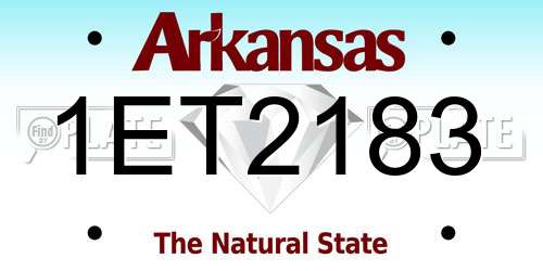 1ET2183 Arkansas License Plate