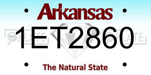 1ET2860 Arkansas License Plate