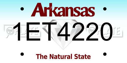 1ET4220 Arkansas License Plate