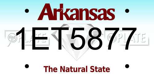 1ET5877 Arkansas License Plate