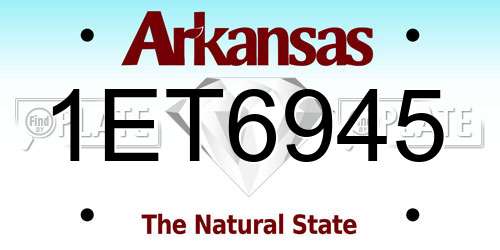 1ET6945 Arkansas License Plate