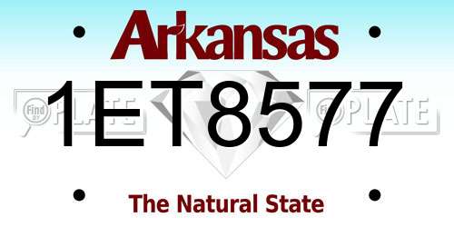 1ET8577 Arkansas License Plate