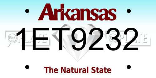 1ET9232 Arkansas License Plate