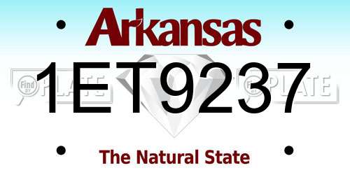 1ET9237 Arkansas License Plate