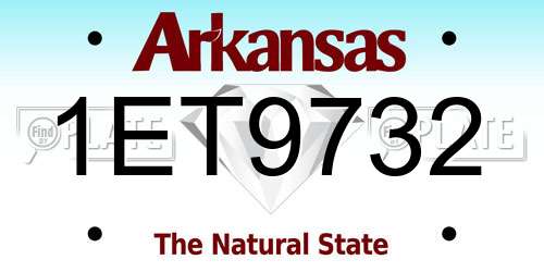 1ET9732 Arkansas License Plate