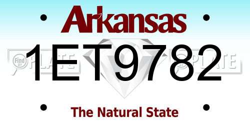 1ET9782 Arkansas License Plate