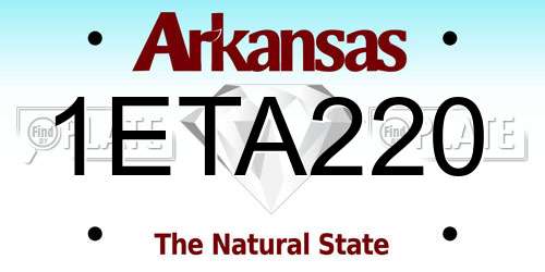 1ETA220 Arkansas License Plate