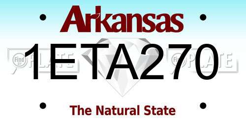 1ETA270 Arkansas License Plate