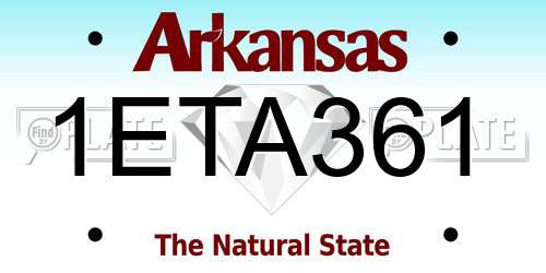 1ETA361 Arkansas License Plate