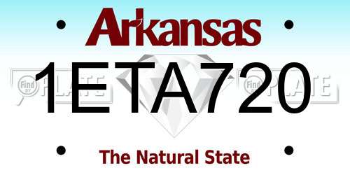 1ETA720 Arkansas License Plate