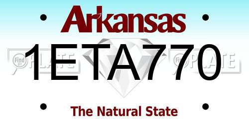 1ETA770 Arkansas License Plate