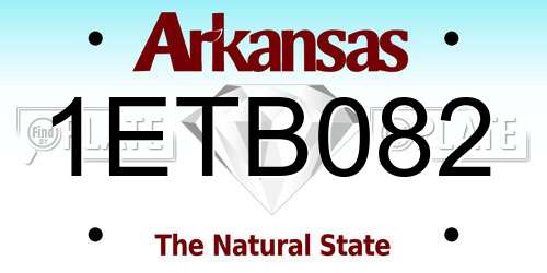 1ETB082 Arkansas License Plate