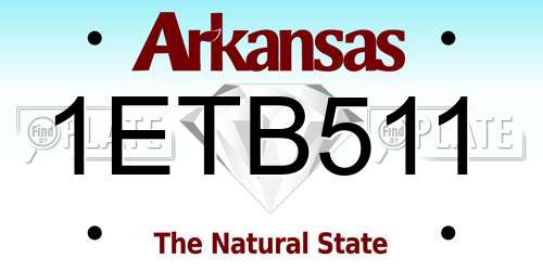 1ETB511 Arkansas License Plate