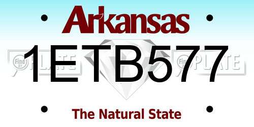 1ETB577 Arkansas License Plate