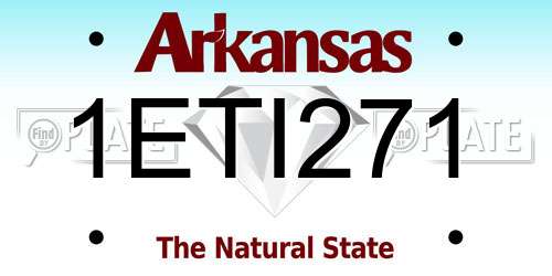 1ETI271 Arkansas License Plate